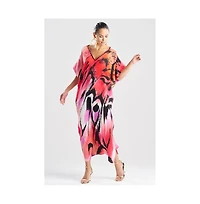 Natori Women's Butterfly - Linen Blend Caftan w/ Beading