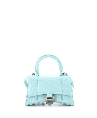 Pre-Owned Balenciaga Xs Hourglass Top Handle Bag Embossed Leather