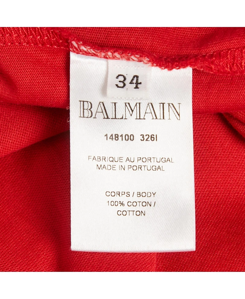 Pre-Owned Balmain Women's Red Cotton Sleeveless Top