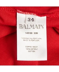 Pre-Owned Balmain Women's Red Cotton Sleeveless Top