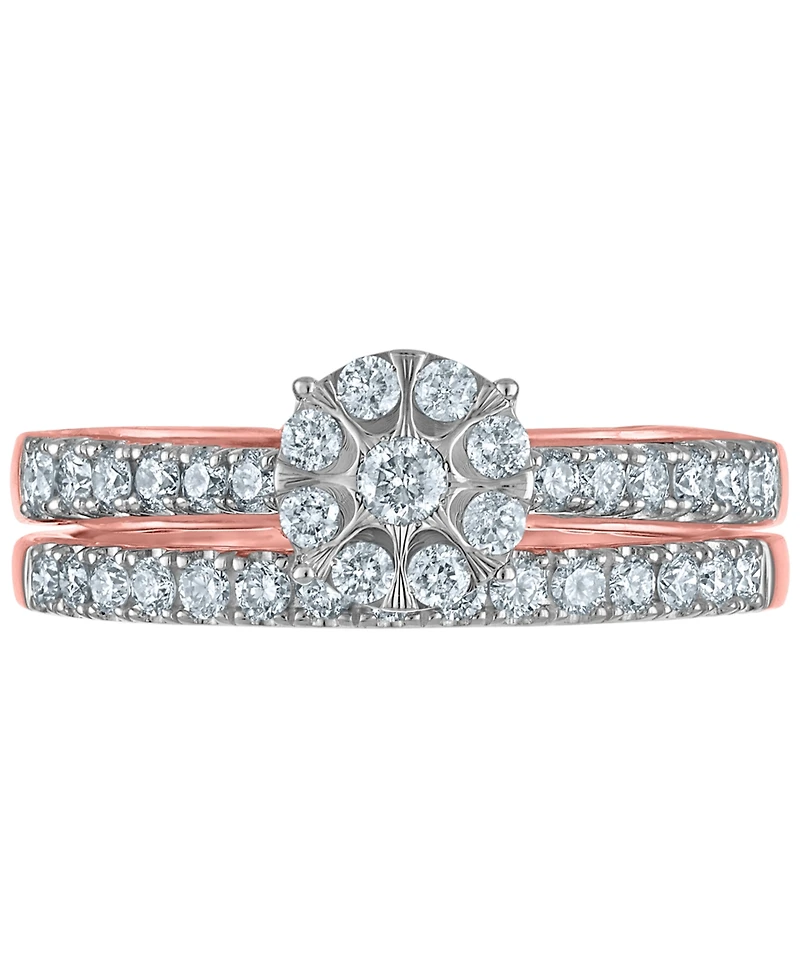 Macy's Diamond (3/4 ct. t.w.) Bridal Set Ring in 14k Two-Tone Gold