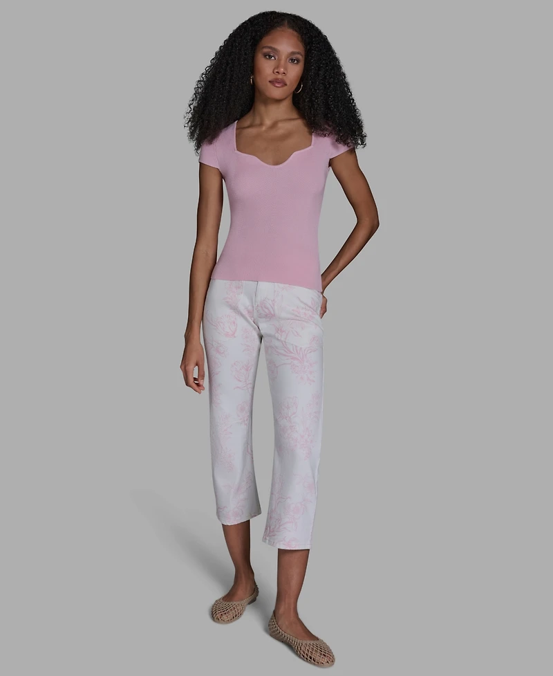 Bcbg Women's Sweetheart Neck Slim Fit Top