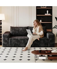 Streamdale Furniture 71" 3-Seater Corduroy Sofa, Deep Seat Loveseat, No Assembly