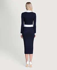 Avec Les Filles Women's Belted Sweater Dress