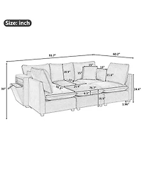 Streamdale Furniture Modern U-shaped with Ottoman