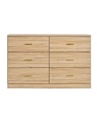 Streamdale Furniture Modern 6-Drawer Dresser - Wide Chest of Drawers for Bedroom