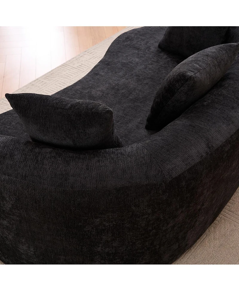 Streamdale Furniture Crescent-shaped self-inflating sofa, modern low-back design, deep cushions