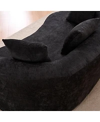 Streamdale Furniture Crescent-shaped self-inflating sofa, modern low-back design, deep cushions