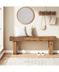 Tribesigns 47" Long Solid Wood Shoe Bench, Farmhouse Indoor Narrow Entryway Bench with Sturdy Legs