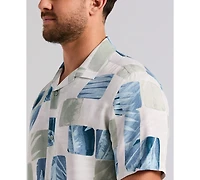 Cubavera Men's Water Color Tropical Geometric Short-Sleeve Shirt