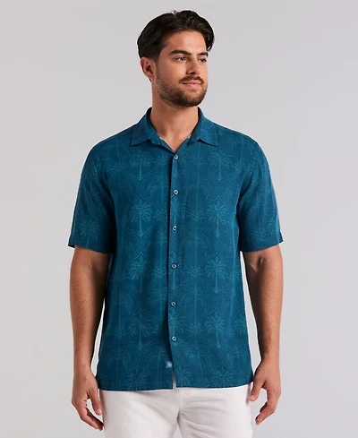 Cubavera Men's Medallion Palm Print Short-Sleeve Button-Down Shirt