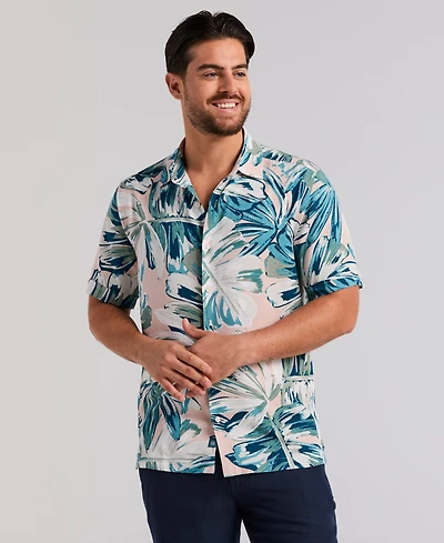 Cubavera Men's Oversized Leaf Print Short-Sleeve Button-Down Shirt