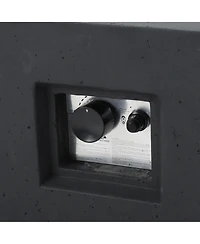 Flynama 50000 Btu Outdoor Propane Fire Pit Dark Grey with Tank Holder Lightweight Concrete Modern Design