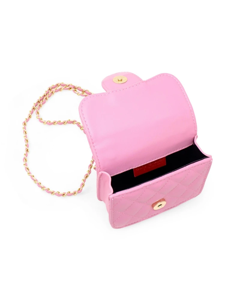 Zomi Gems Girls Tiny Quilted Ballet Charm Handbag, Pink