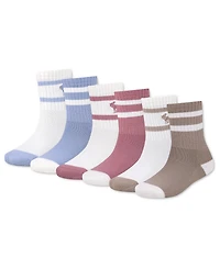abercrombie kids Boys' or Girls' 5-11 Half Crew Socks, 6-Pack
