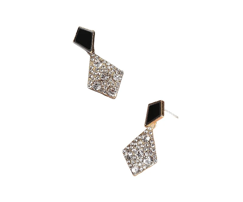 Sohi Women's Purple Geometric Drop Earrings