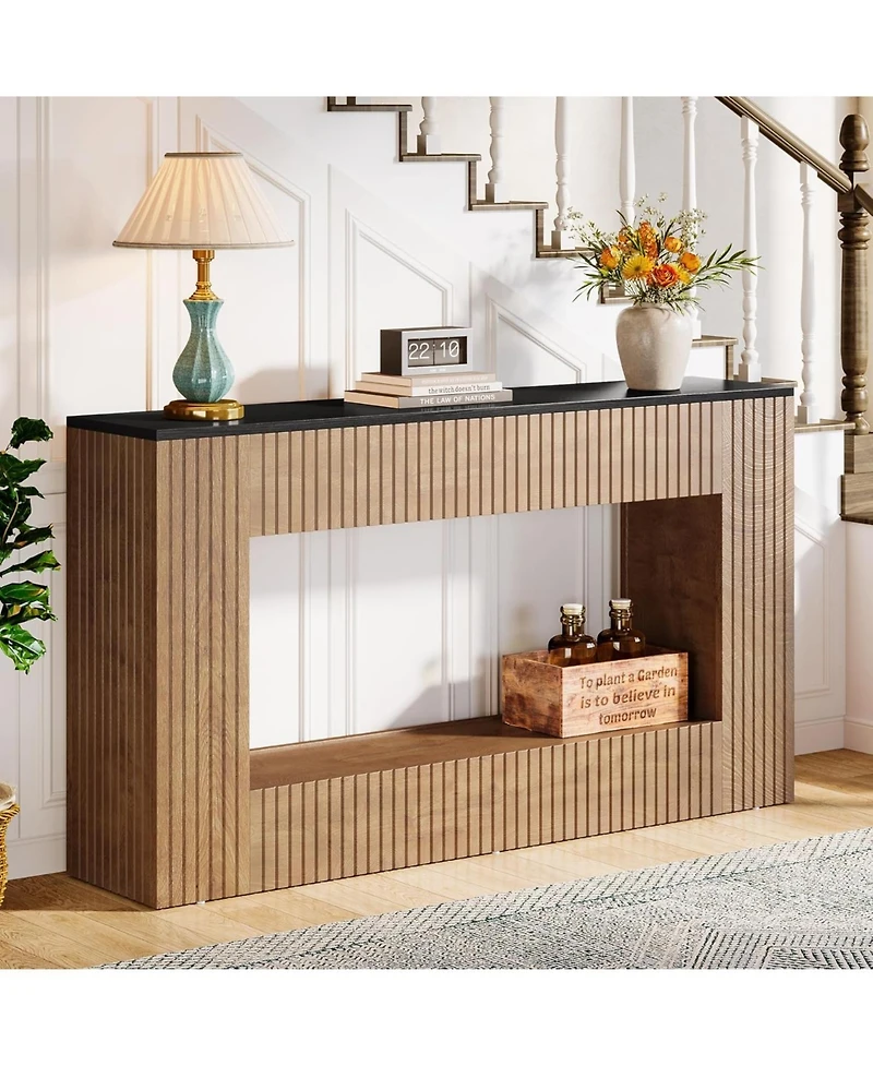 Tribesigns Modern Console Table, 55-Inch Wood Entryway Table with Storage, Narrow Long Sofa Table Behind Couch Table for Living Room, Foyer, Hallway