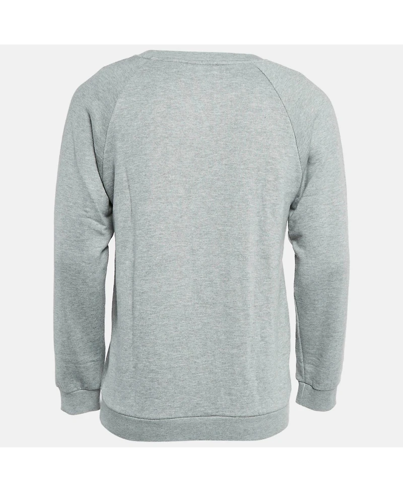 Pre-Owned Balmain Men's Grey Printed Cotton Crewneck Sweatshirt