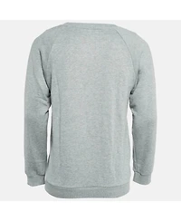 Pre-Owned Balmain Men's Grey Printed Cotton Crewneck Sweatshirt