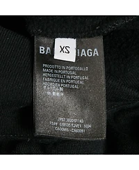 Pre-Owned Balenciaga Men's Black Sponsor Logo Embroidered Cotton Hoodie
