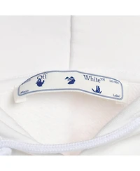 Pre-Owned Off-White Men's White Logo Embroidered Jersey Hoodie Jacket