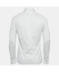 Pre-Owned Brunello Cucinelli Men's White Cotton Slim Fit Shirt