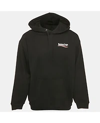 Pre-Owned Balenciaga Men's Black Political Campaign Cotton Hoodie