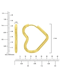 Roxy Waterproof Yellow 27mm Tube Heart Hoop Earrings