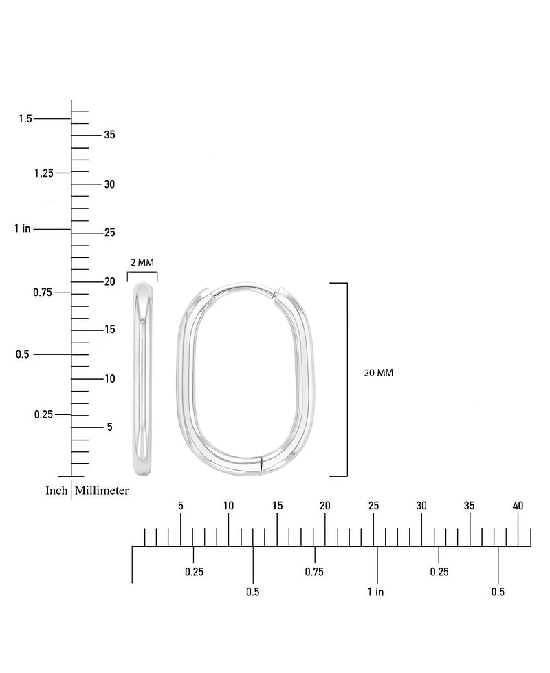 Roxy Waterproof Platinum 20mm Oval Hoop Earrings