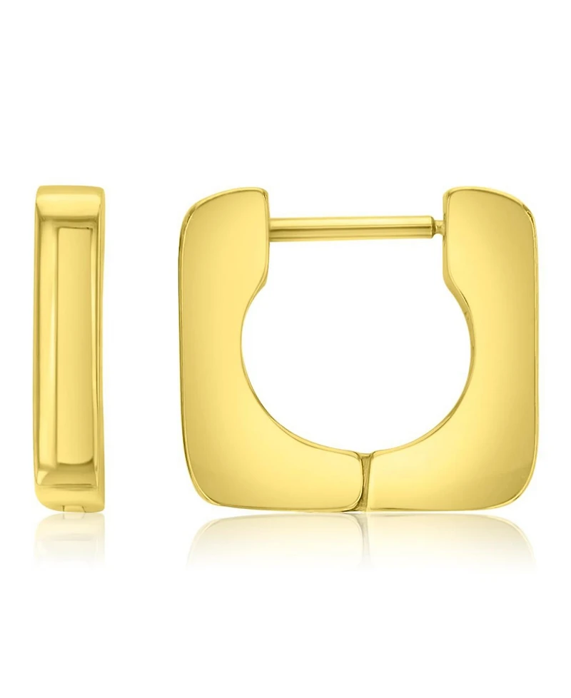 Roxy Waterproof Yellow 14mm Hollow Rounded Circle Square Huggie Earrings