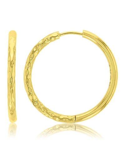Roxy Waterproof Yellow 30mm Half Textured Hoop Earrings