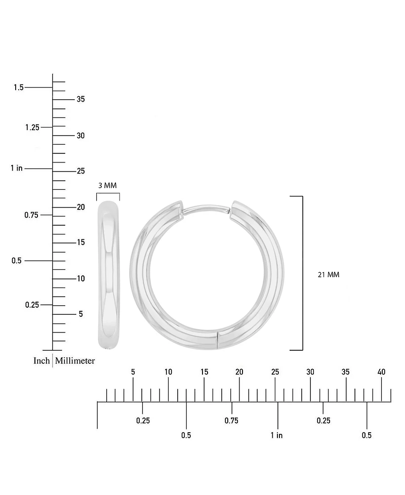 Roxy Waterproof Platinum 21mm Hoop Earrings