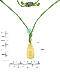 Roxy Waterproof Yellow Pineapple Green Aventurine Adjustable Necklace