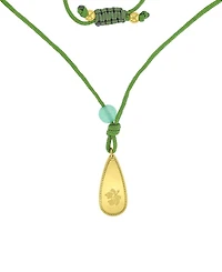 Roxy Waterproof Yellow Hibiscus Green Aventurine Adjustable Necklace