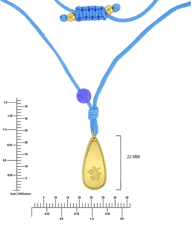 Roxy Waterproof Yellow Hibiscus Labradorite Adjustable Necklace