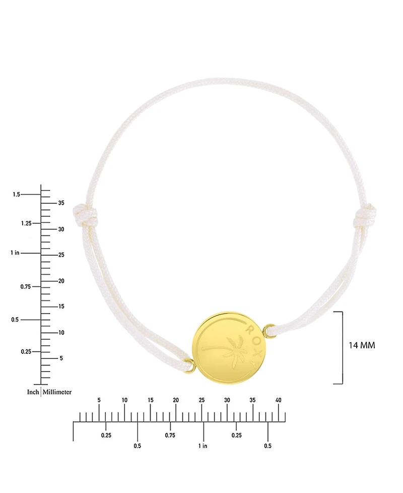Roxy Waterproof Yellow Rd Heart Palm Tree Pattern Charm Adjustable Bracelet