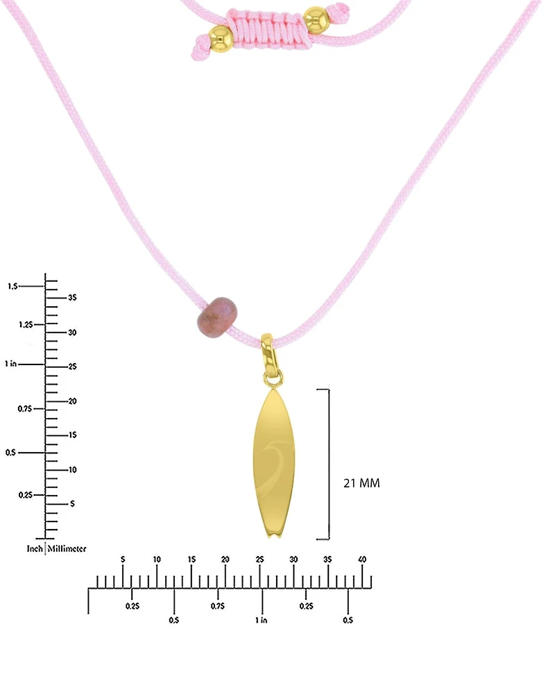 Roxy Waterproof Yellow Surfboard Labradorite Adjustable Necklace