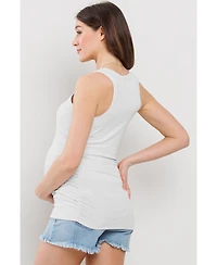 Hello Miz Maternity Side Ruched Ribbed Tank Top