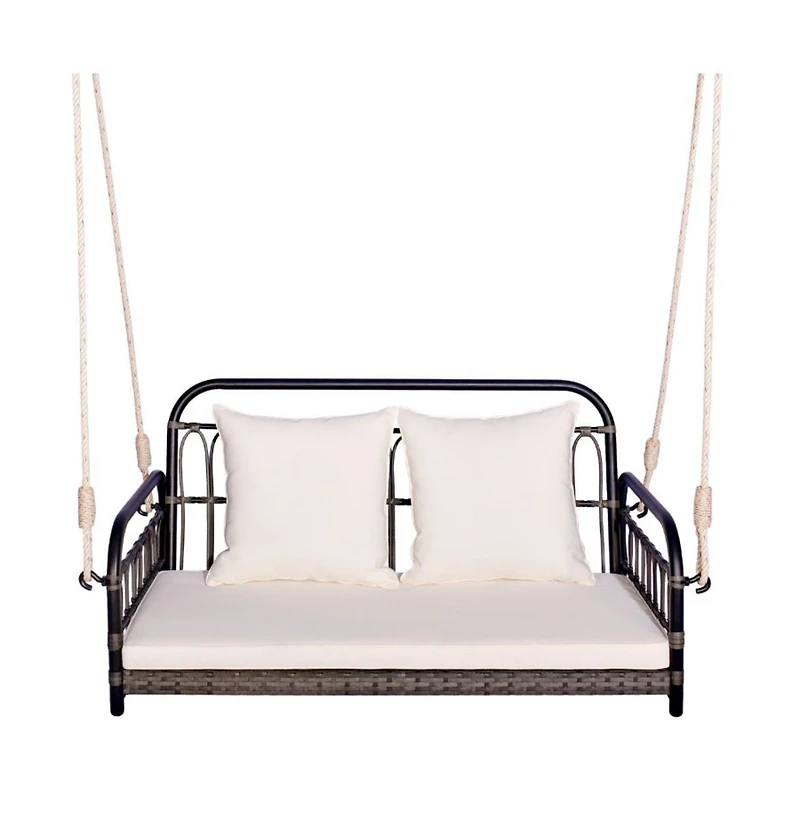 2-Person Outdoor Hanging Chair with Ropes