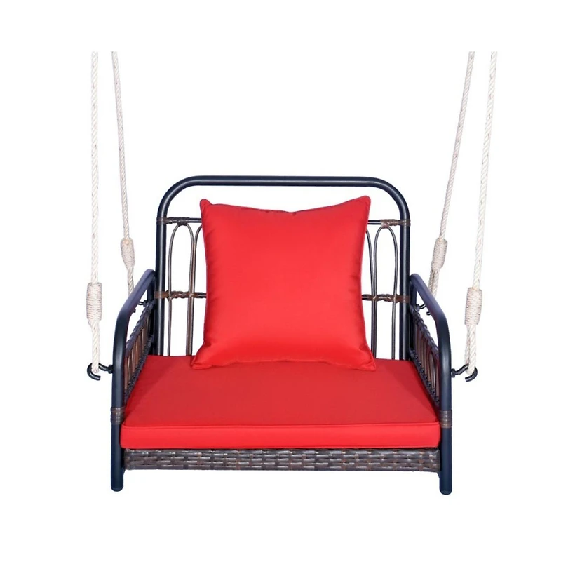 Patio Rattan Porch Swing Hammock Chair with Seat Cushion