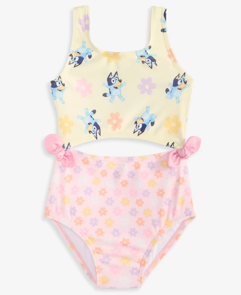 Bluey Girls' 2-6X Floral-Print Swimsuit