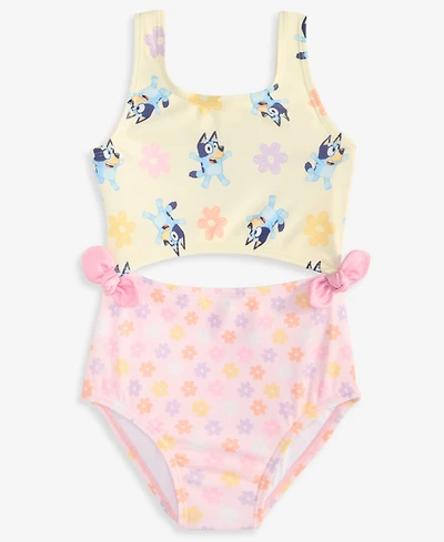 Bluey Girls' 2-6X Floral-Print Swimsuit