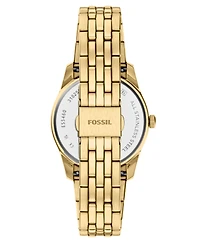 Fossil Women's Scarlette Three-Hand Day-Date Gold-Tone Stainless Steel Watch, 34mm