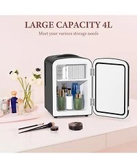 Cowsar Retro Mini Fridge, 4L Compact Refrigerator for Skincare