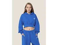 Aelfric Eden Women's Cloud Essential Fleece Cropped Pullover Hoodie Set