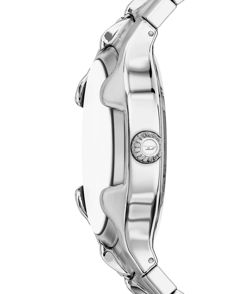 Diesel Men's Vert Quartz Three-Hand Date Silver Stainless Steel Watch, 45mm