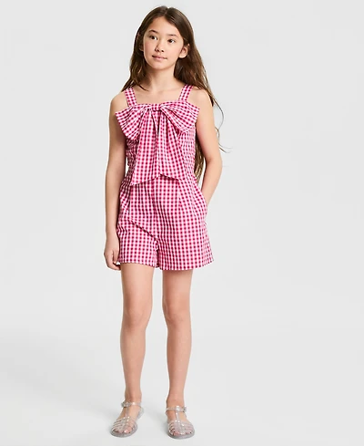 Speechless Girls' 7-16 Square Neck Romper Dress