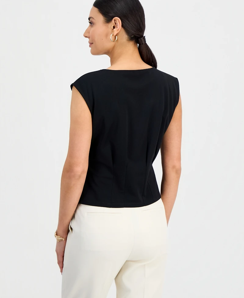 I.n.c. International Concepts Petite Sleeveless Seamed Ponte Top, Macy's Exclusive