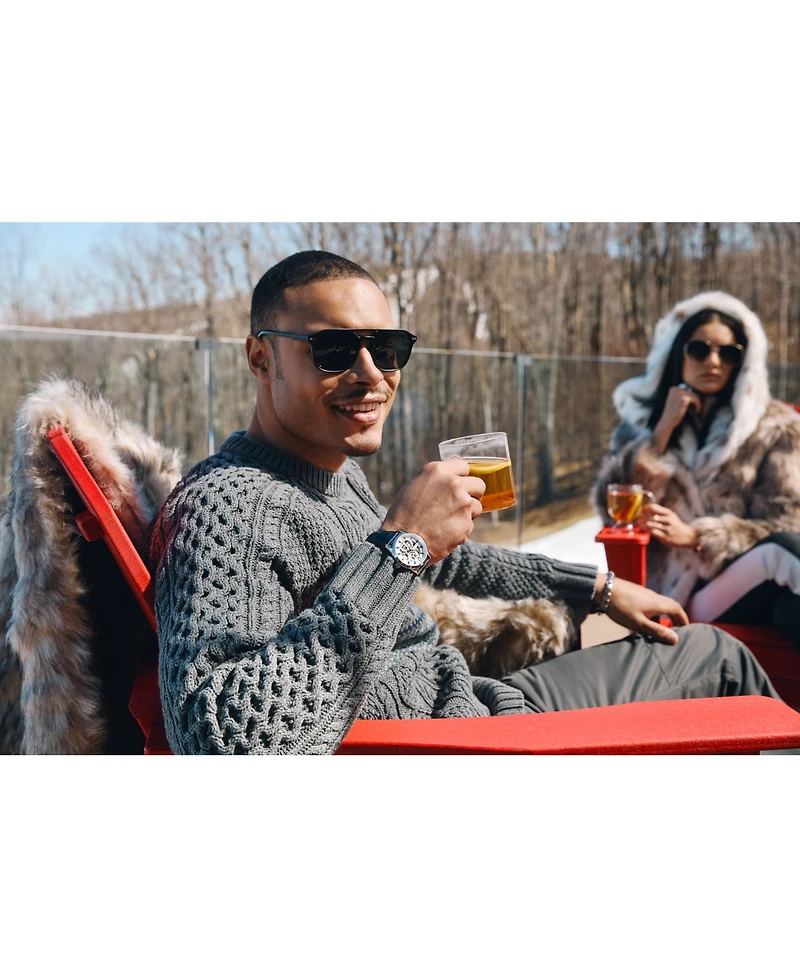 Bulova Men's Classic Sutton Automatic Blue Leather Strap Watch 40mm