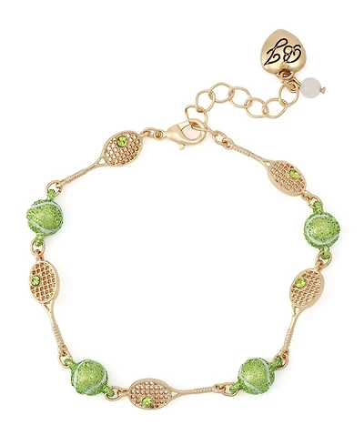 Betsey Johnson Faux Stone Tennis Racquet Link Bracelet